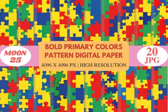 Download Bold Primary Colors Pattern Digital Pape - Pattern Collection