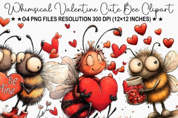 Download Whimsical Valentine Clipart Cute Bee - Art Collection