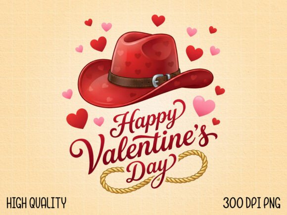 Download Valentine Red Western Hat Hearts PNG - Art Collection