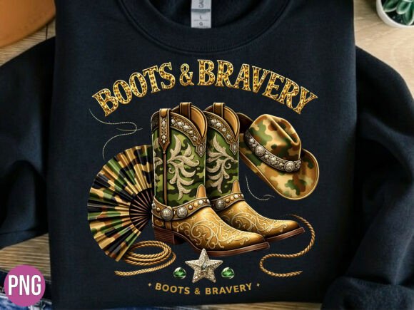 Download Boots and Bravery Cowboy Western Art PNG - Art Collection