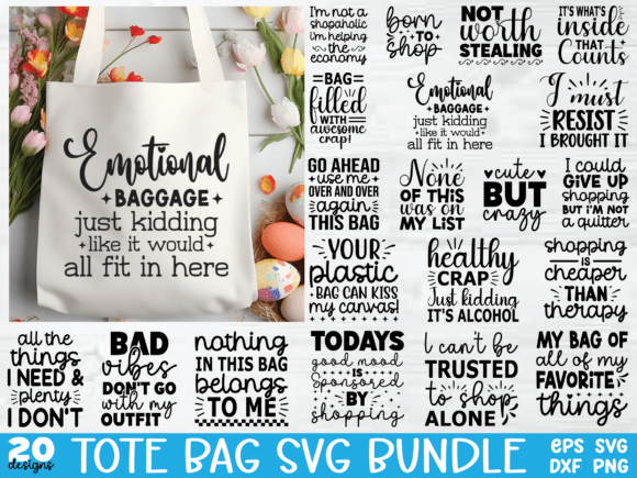 Download Tote Bag SVG Bundle - Bag Collection