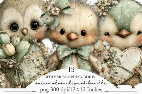 Download Whimsical Spring Birds Clipart - Art Collection