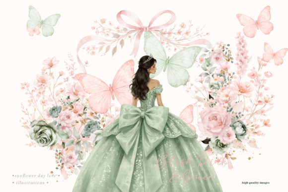 Download Sage Green Princess Wildflowers Clipart - Art Collection