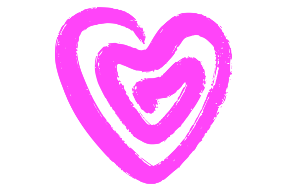Download Pink Heart Brush Stroke Style. Grunge Lo - Art Collection