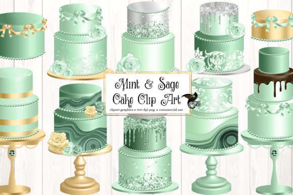 Download Mint and Sage Cakes Clip Art - Art Collection