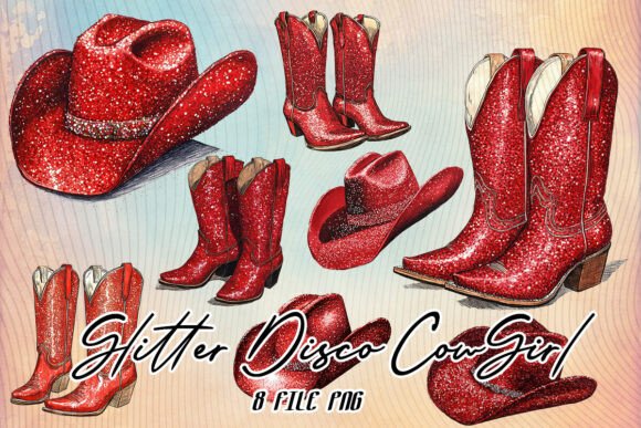 Download Glitter Disco Cowgirl Cowboy Clipart PNG - Art Collection