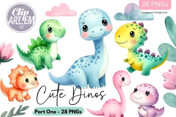 Download Dinosaurs 28 Bundle Clip Art Baby Dinos - Art Collection