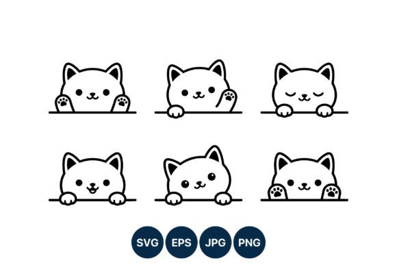 Download Cute Cat Facial Expressions Vector Art - Art Collection