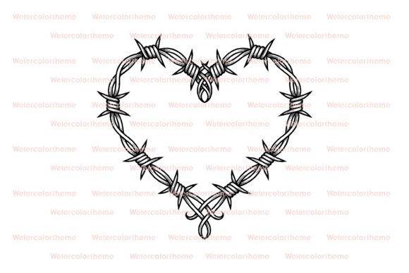 Download Barbed Wire Heart SVG Line Art Cut File - Art Collection