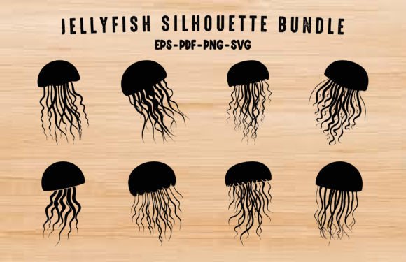 Download Jellyfish SVG Silhouette Clipart Set - Art Collection