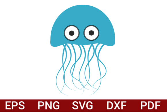 Download Cartoon Jellyfish SVG/PNG Illustration - Art Collection