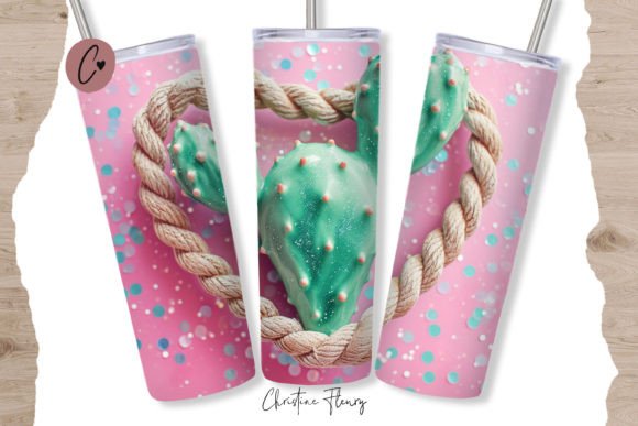Download 3D Cactus in Rope Heart Valentine Tumble - Art Collection