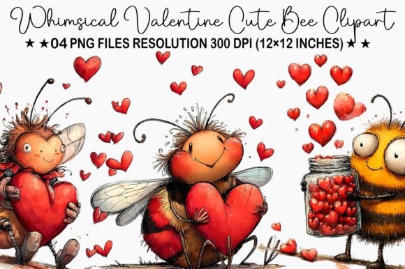 Download Whimsical Valentine Clipart Cute Bee - Art Collection