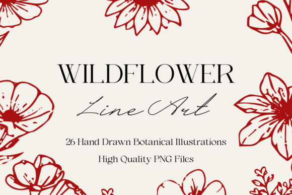 Download Wildflower Line Art PNG Bundle - Art Collection