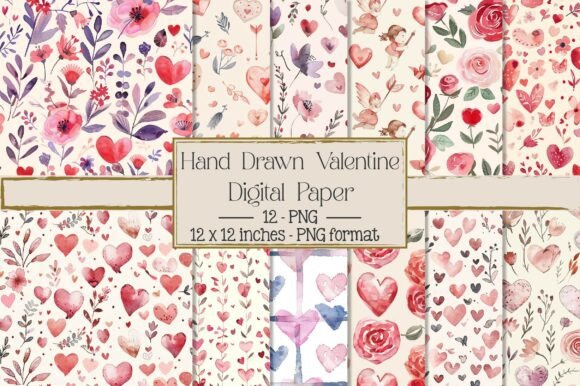 Download Hand Drawn Valentine Seamless Pattern - Pattern Collection