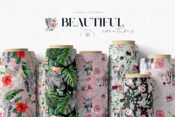 Download Animals and Flowers Seamless Patterns - Pattern Collection