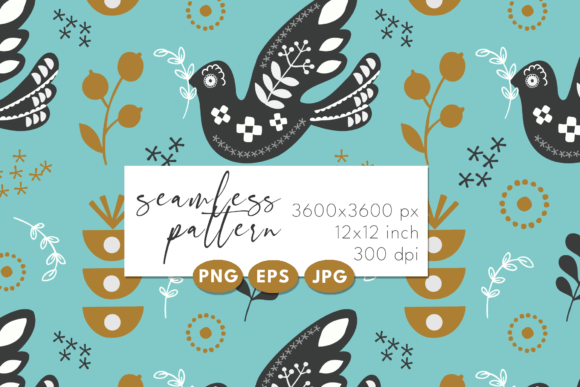 Download Bird Pattern Folk. Seamless Pattern - Pattern Collection