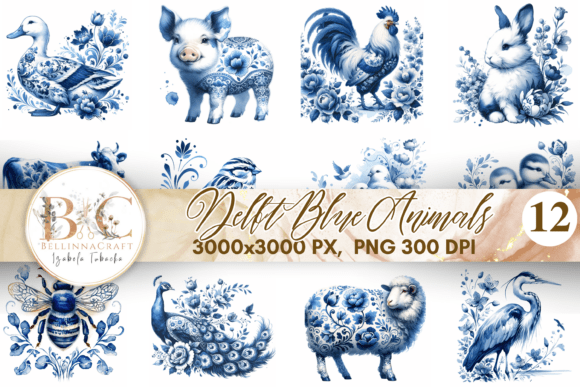 Download Delft Blue Animals Clipart Set - Art Collection