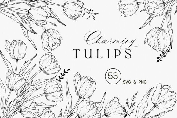 Download Tulip Flower Line Art Clipart SVG - Art Collection