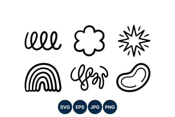 Download Abstract Curved Line Art Doodle Set - Art Collection