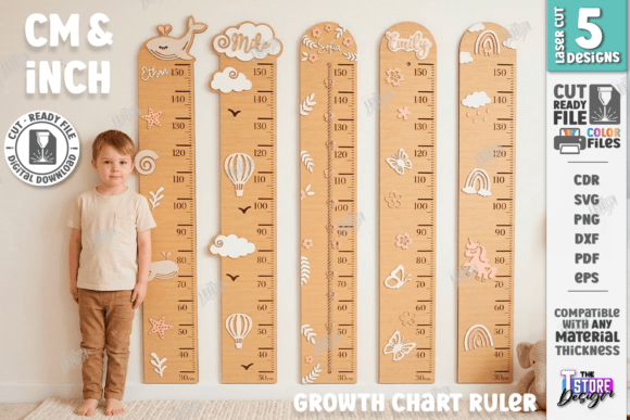 Download Kids Growth Chart Ruler Laser Cut Bundle - Art Collection