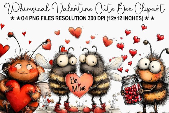 Download Whimsical Valentine Clipart Cute Bee - Art Collection