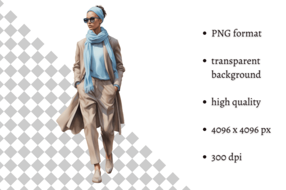 Download Fashion Girl in Beige &amp; Blue Clipart - Art Collection