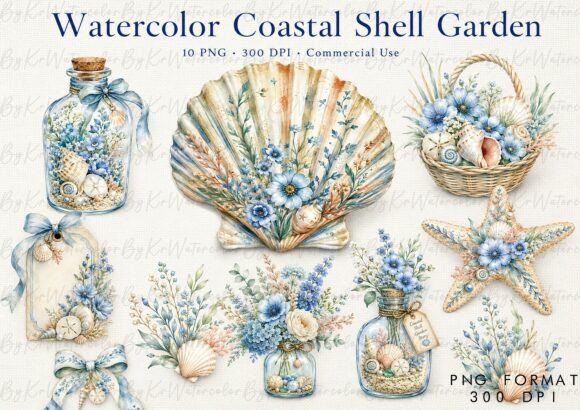 Download Coastal Shell Story Clipart Bundle - Art Collection