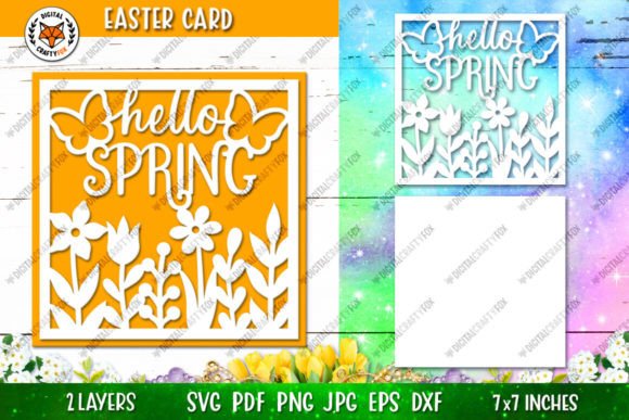 Download Hello Spring Card SVG, Easter Card - Spring card Collection