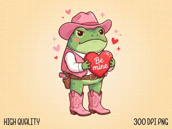 Download Cute Valentine Frog Cowboy Clipart PNG - Art Collection