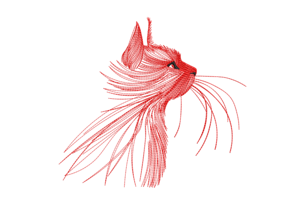 Download Red Line Art Cat - Art Collection